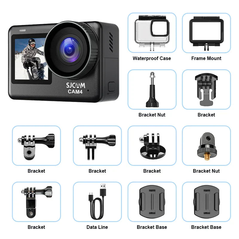 4K Sports Action Camera Active HDR Video Black