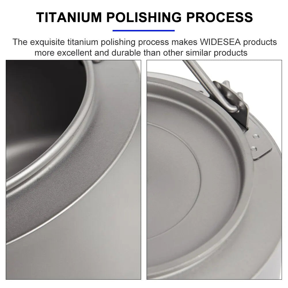 Ultralight Titanium Camping Kettle Outdoor Tea & Coffee Pot Grey