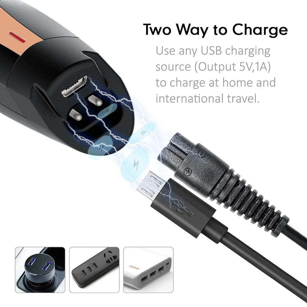 0mm Zero-Gapped Cordless Hair Trimmer Precision Carving Clipper Brown