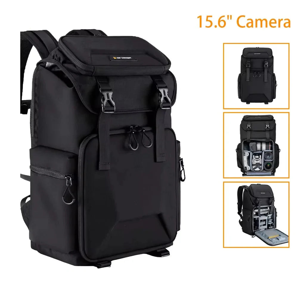 25L Professional Camera Backpack Black