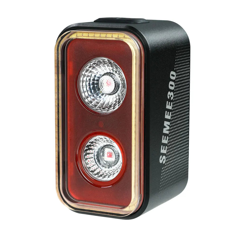 300 Lumen Smart Bike Taillight USB-C Rechargeable Light Black