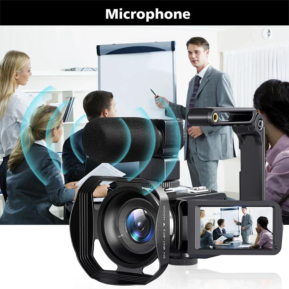 8K Digital Video Camera 64GB Card Included Black