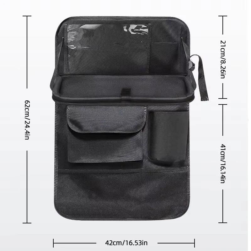 2Pcs Car Seat Back Storage Bag Multi-Pocket Backseat Organizer Black