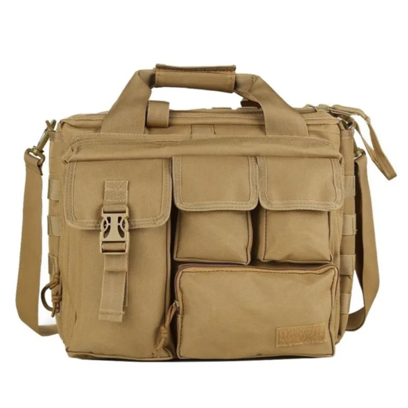 Tactical MOLLE Shoulder Bag Oxford Handbag Khaki