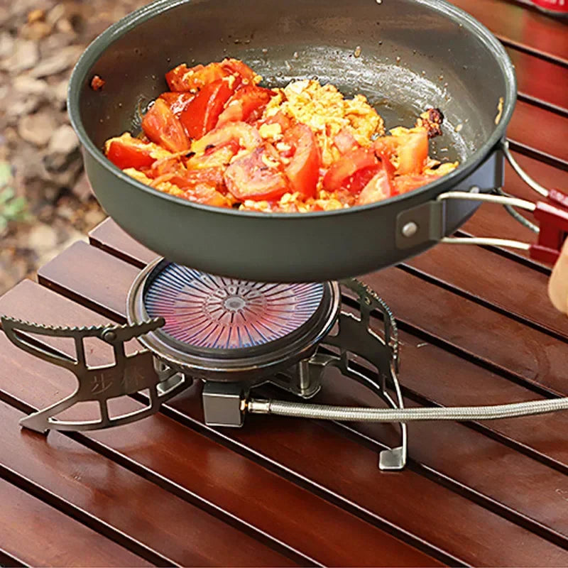 3800W Folding Outdoor Gas Stove with 1.5L Pot Silver