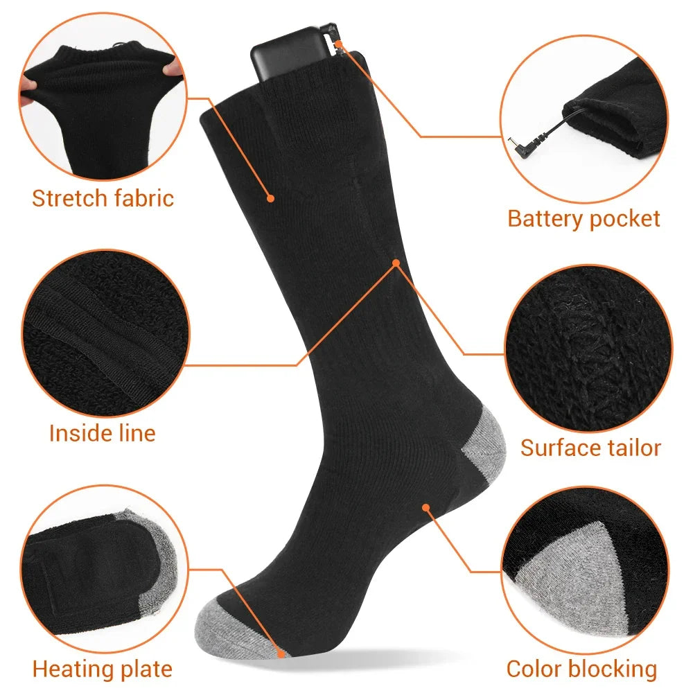 Rechargeable Heated Socks with 5000mAh Battery – Up to 65°C