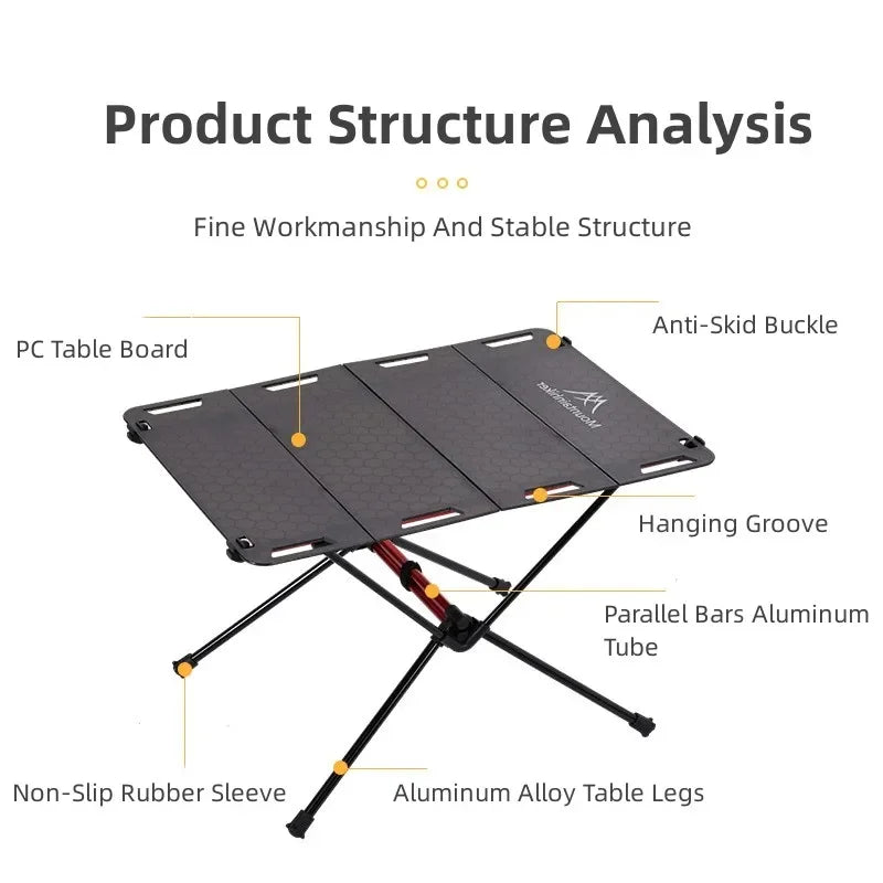 Transparent Tactical Camping Table Black