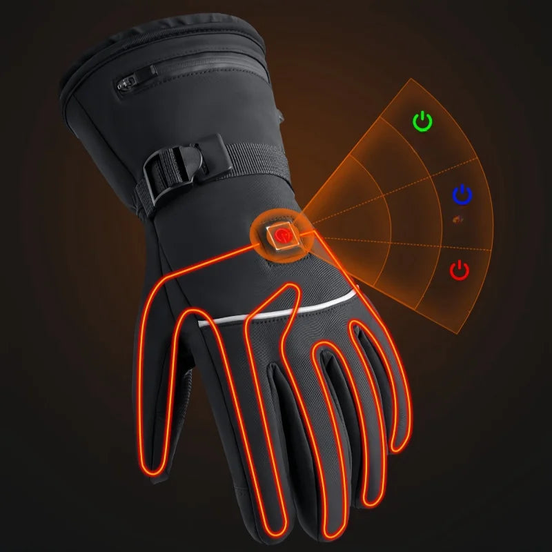 Rechargeable Heated Waterproof Ski Gloves