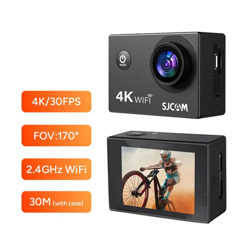 4K Ultra HD Action Camera 30M Waterproof Black