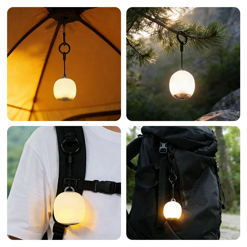 Rechargeable LED Camping Lantern – Portable Mini Silicone Egg-Shaped Ambient Light(2PCS)
