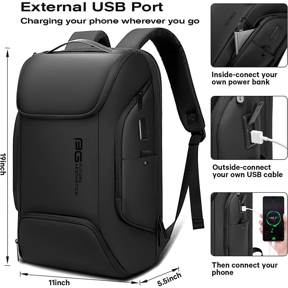 Business Smart Laptop Backpack Black