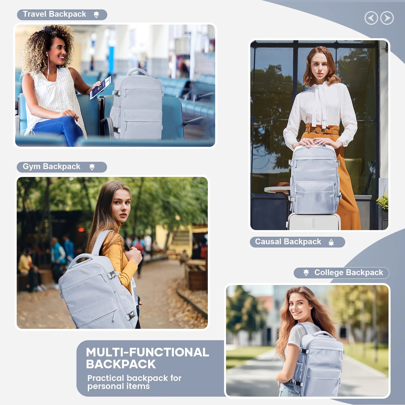 Vacuum Compression Laptop Backpack Grey