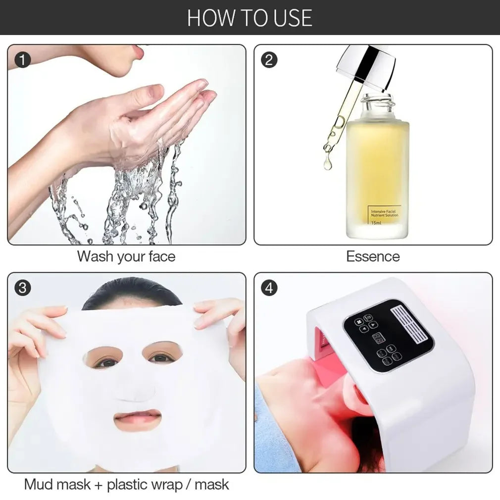7-Color LED Photon Heating Facial Mask for Home Skin Care