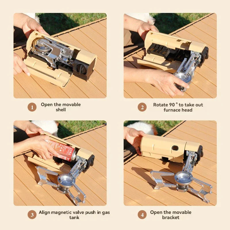 2670W Folding Camping Gas Stove Khaki