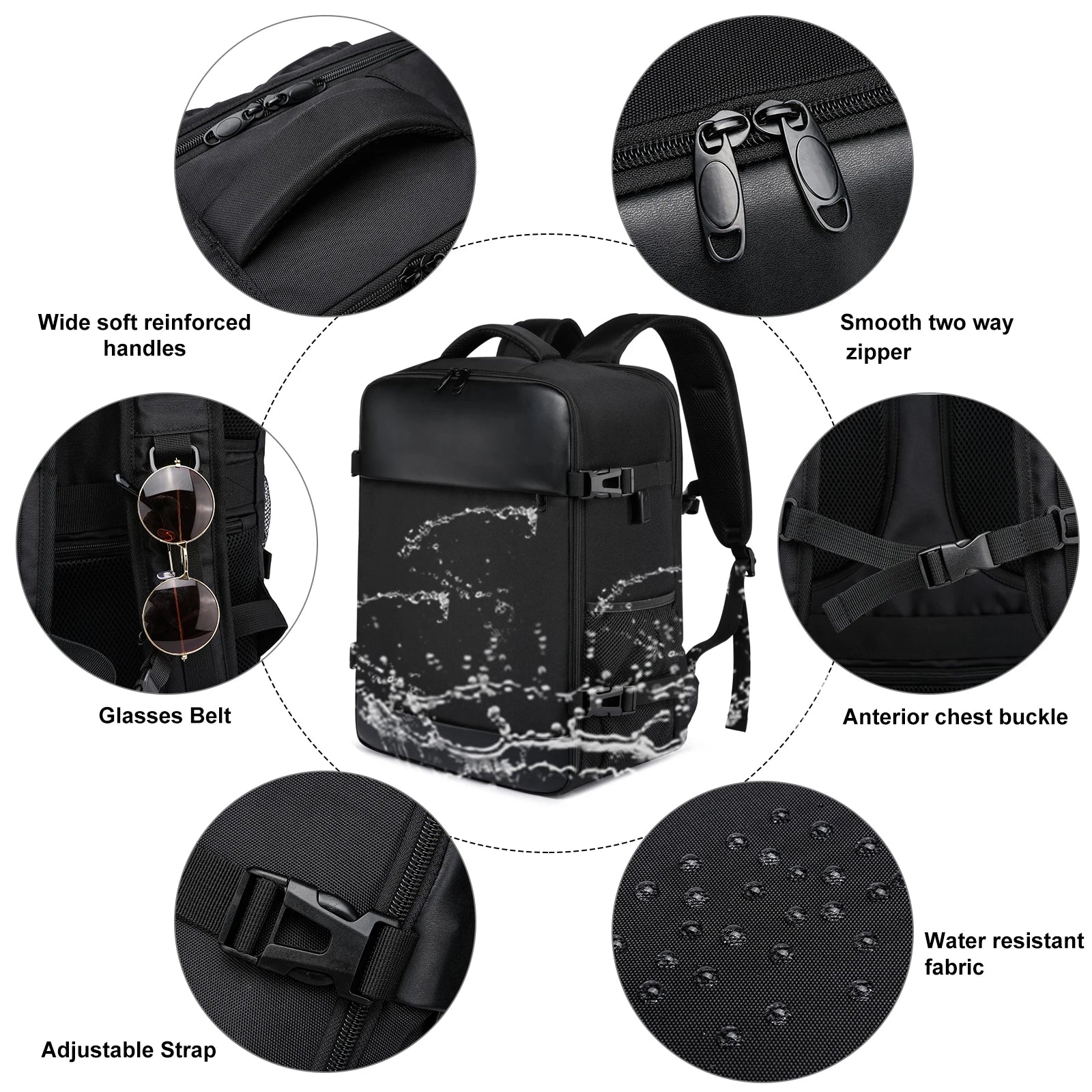 Laptop Backpack with Air Cushion Straps Black