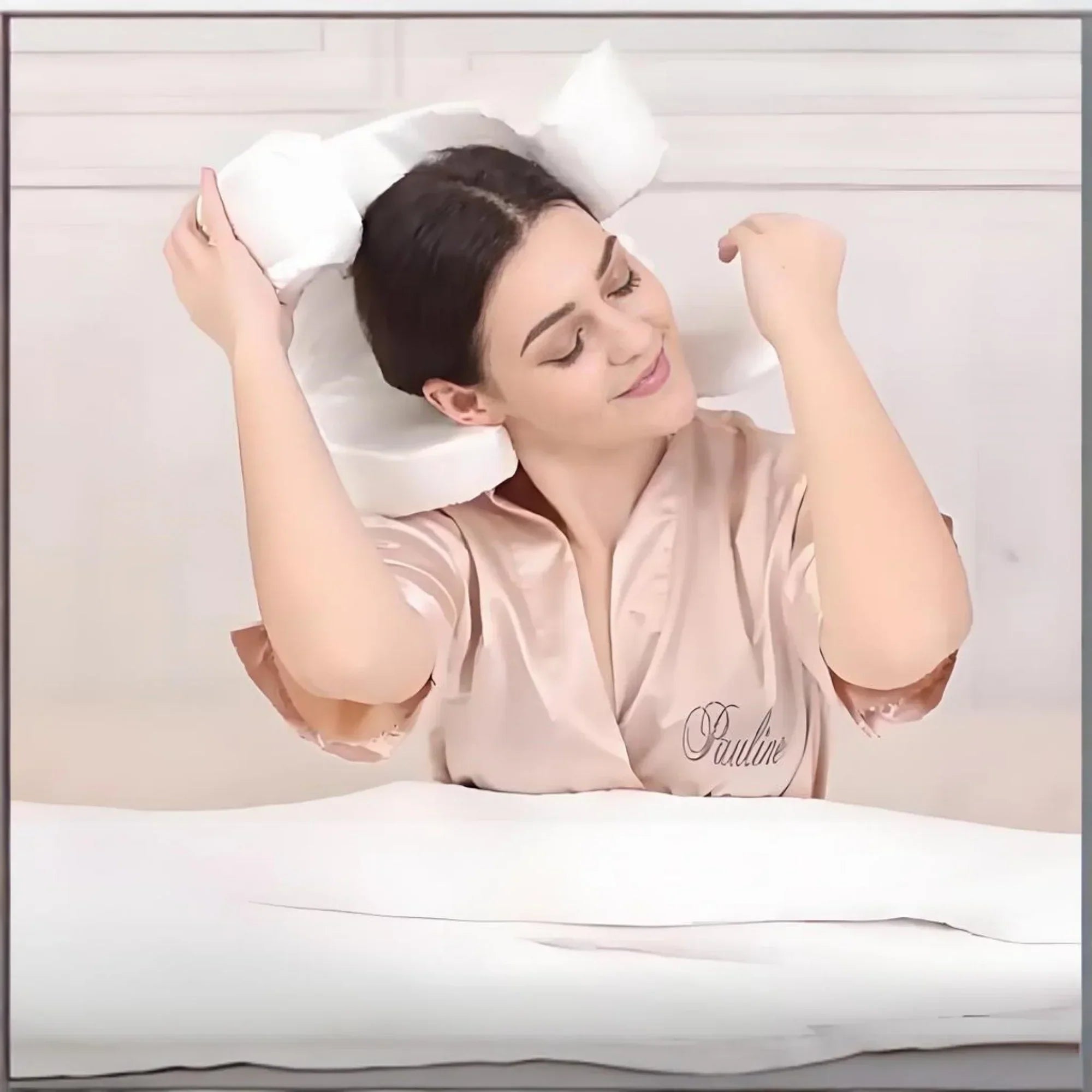 Anti-Wrinkle Memory Foam Beauty Pillow Anti-Aging Face Support White