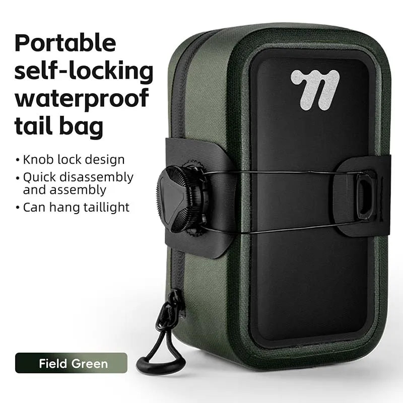 0.5L Seamless Waterproof Mini Bicycle Saddle Bag 600D TPU Green