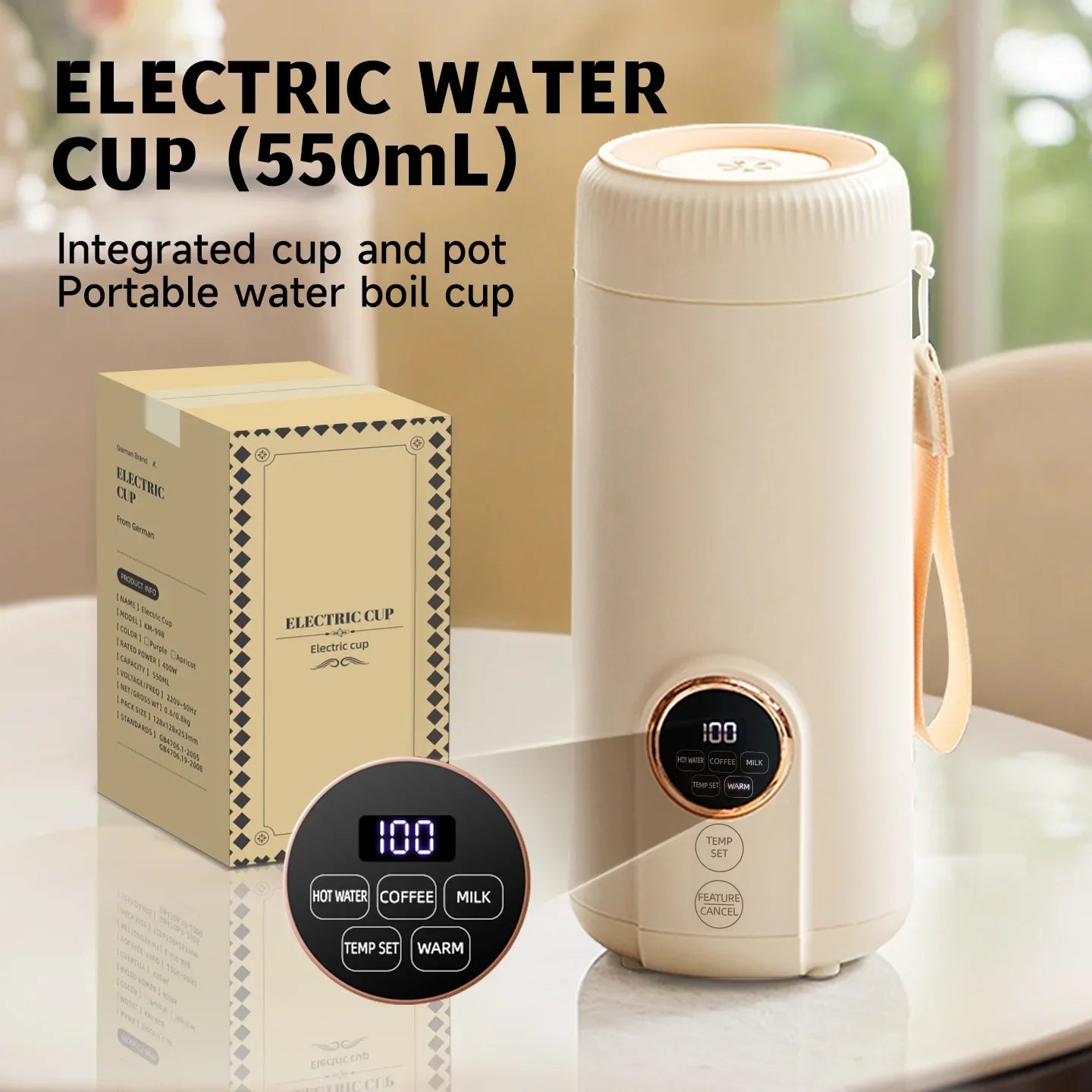 550ML Portable Heating Cup Electric Kettle