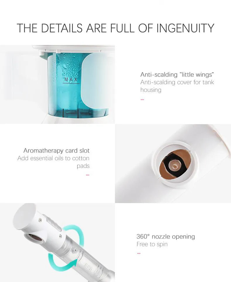 Portable Facial Steamer- Face Mist Spray, Professional Ionic Technology(UK PLUG)