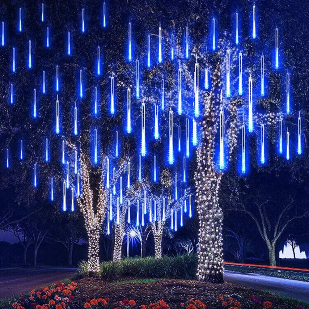 Colorful 50CM LED Meteor Shower Rain Lights for Festive Christmas Decor