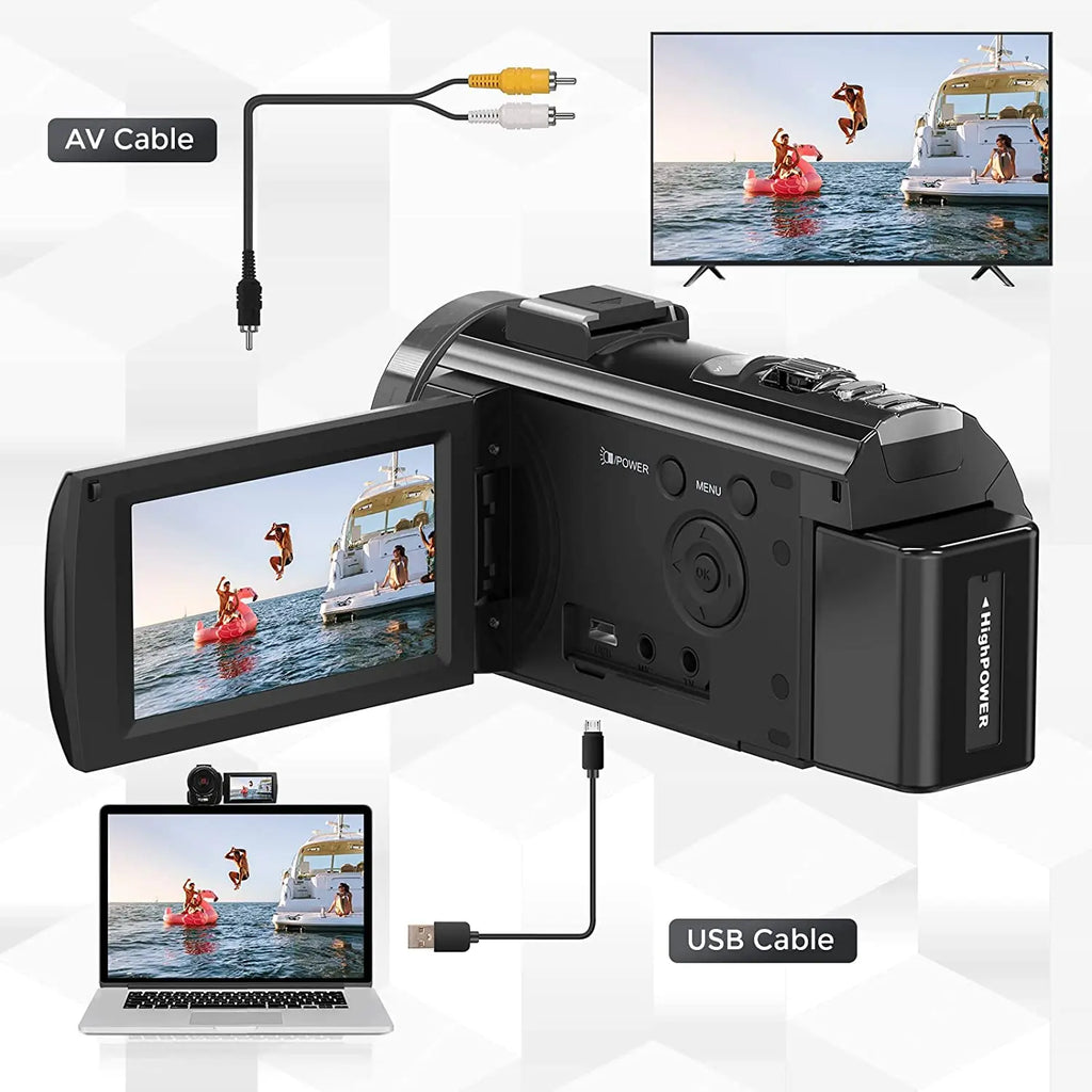 Digital HD Camera with Rotating Screen with 32G Card Black