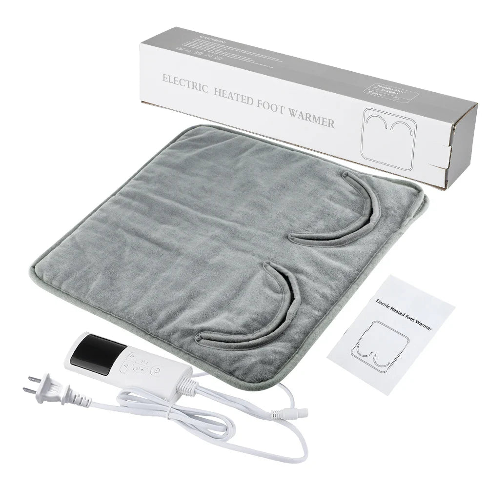 Electric Heated Foot Warming Mat – Soft Plush Washable Foot Heater