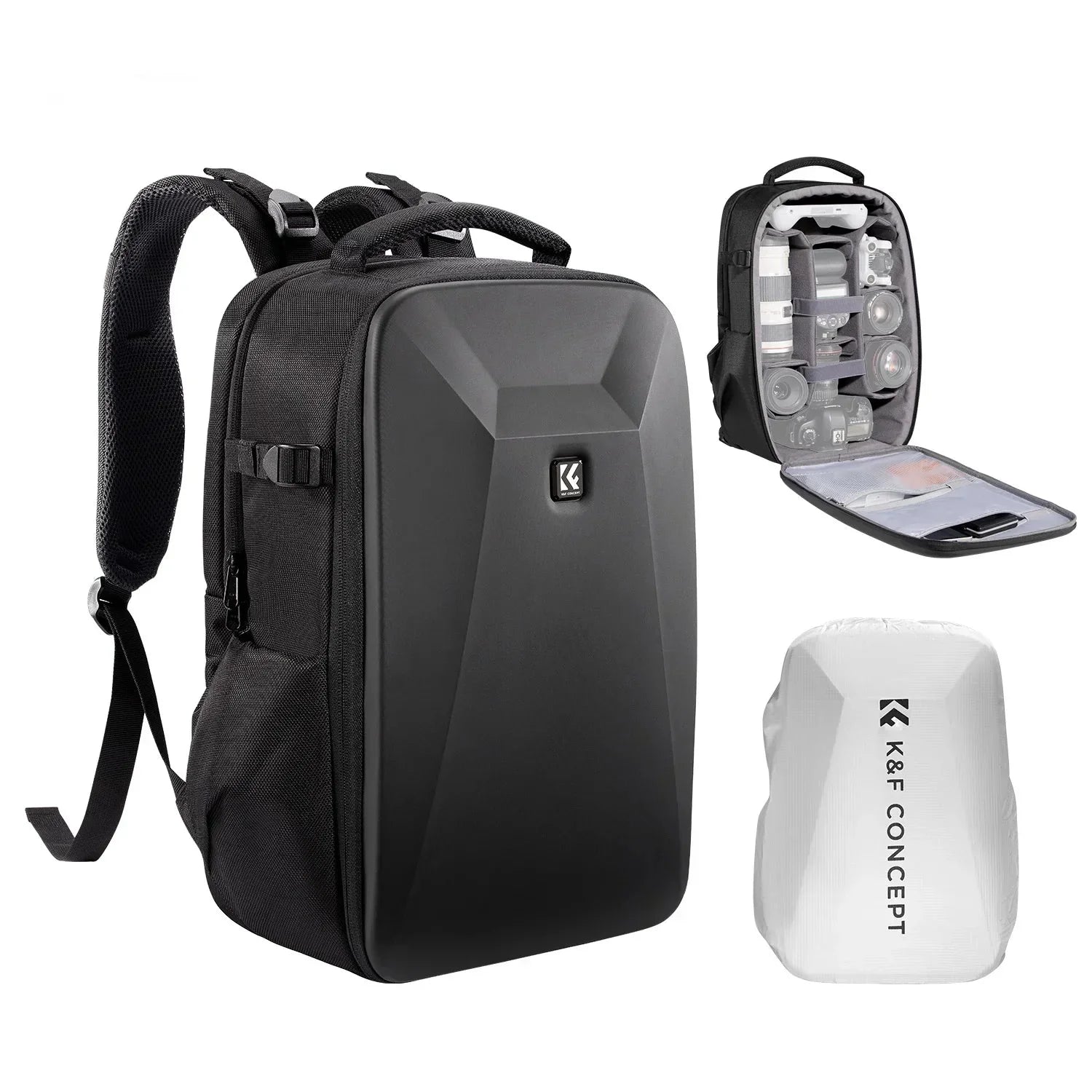 22L Hard Shell Camera Backpack Black