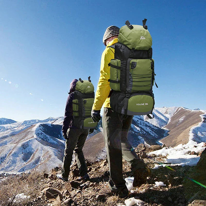 90L Tactical Camping Backpack Military-Style Green