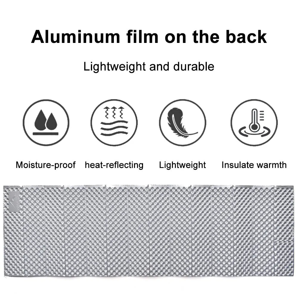 Waterproof Foldable Camping Mat with Aluminum Film Portable Foam Yellow
