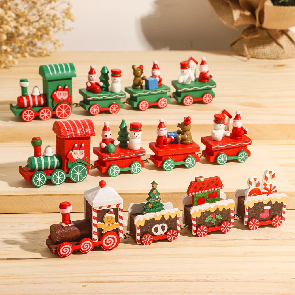 Rustic Wooden Train Christmas Ornament – Festive Merry Christmas Decoration