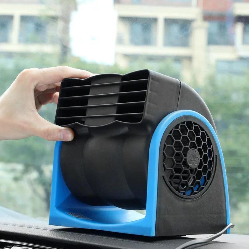 12V Adjustable Car Air Fan Dual Speed Silent Cooling Fan Blue
