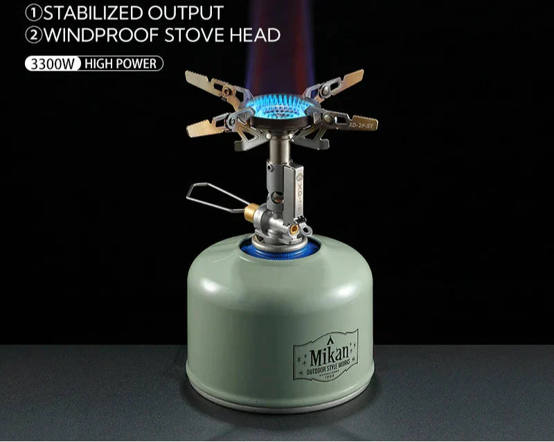 Adjustable Mini Camping Gas Stove  Split-Type Burner Silver