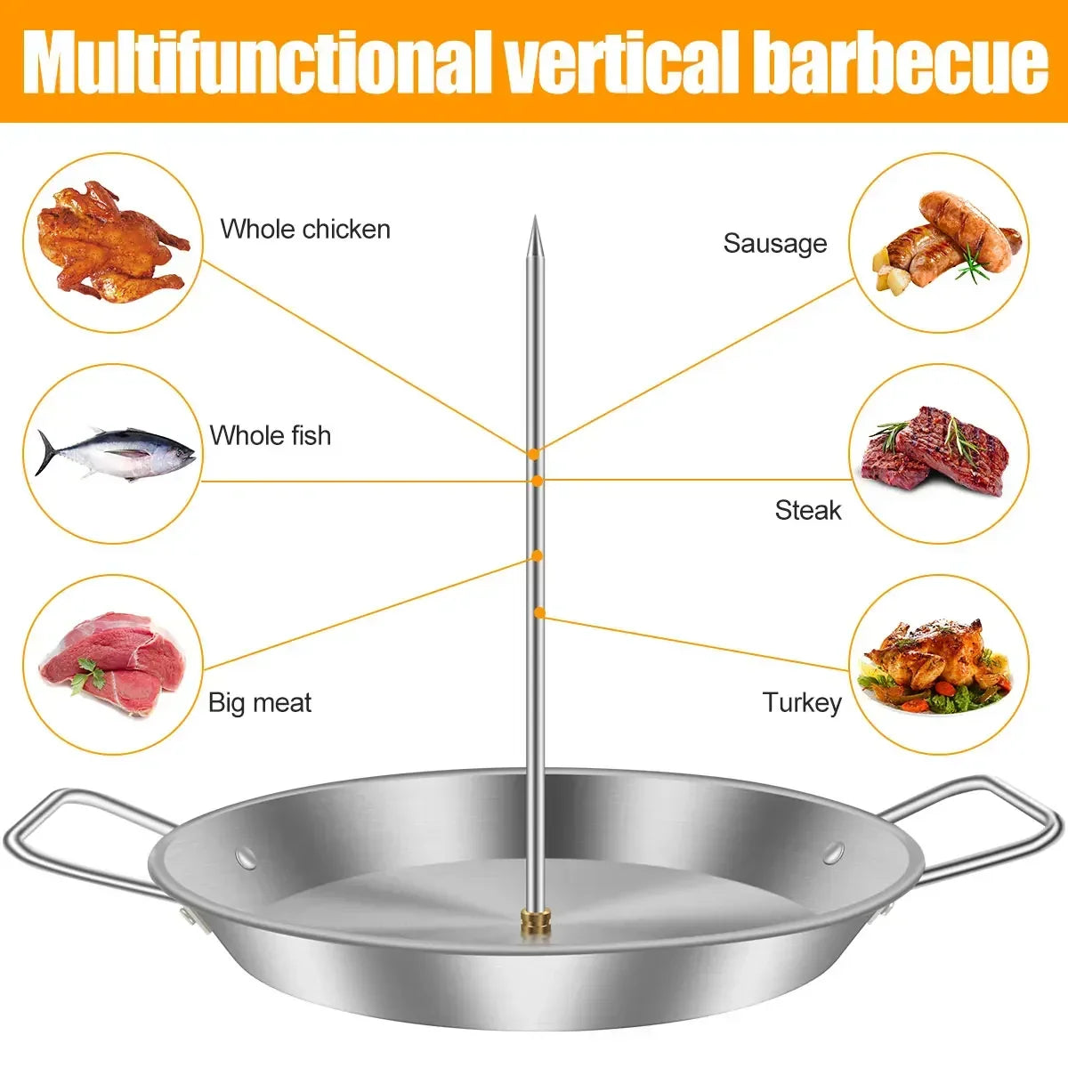 Vertical Meat Skewer Rack Silver