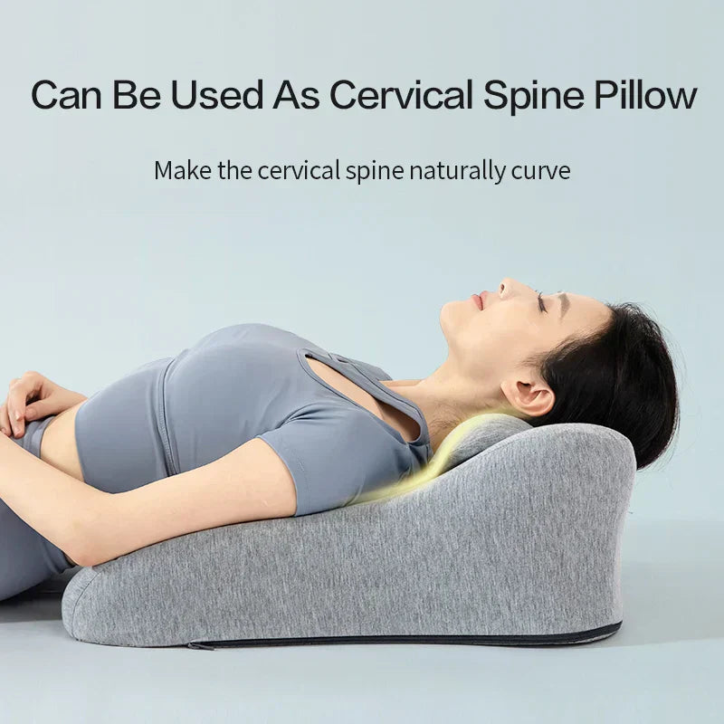 Multifunctional Prone Position Lie Pillow Ergonomic Knit Cushion Grey