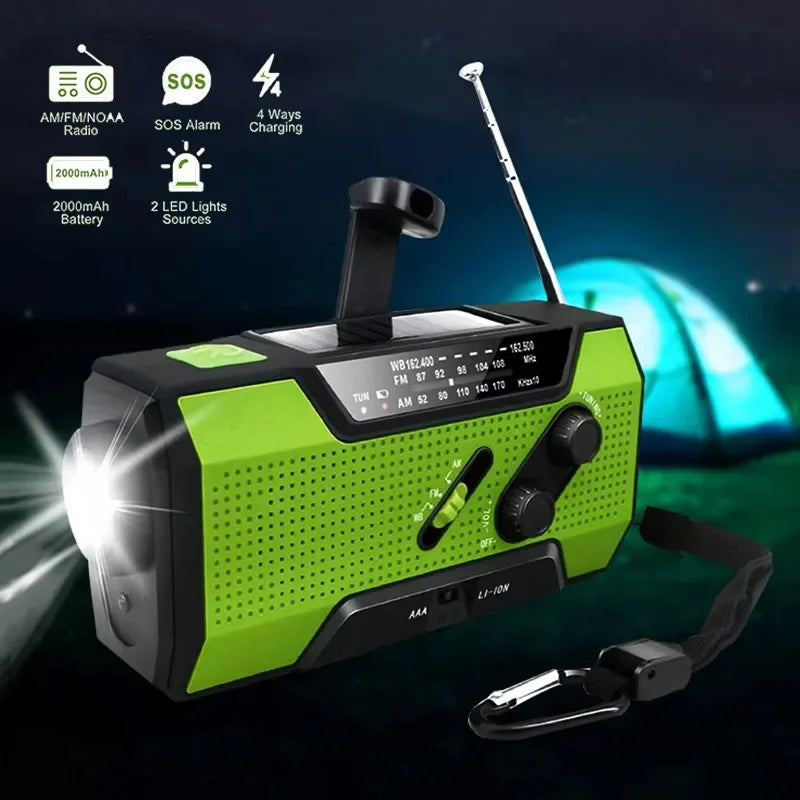 Emergency Radio with Power Bank Green