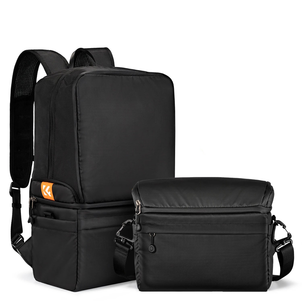 22L 2-in-1 Camera Backpack Sling Bag Black