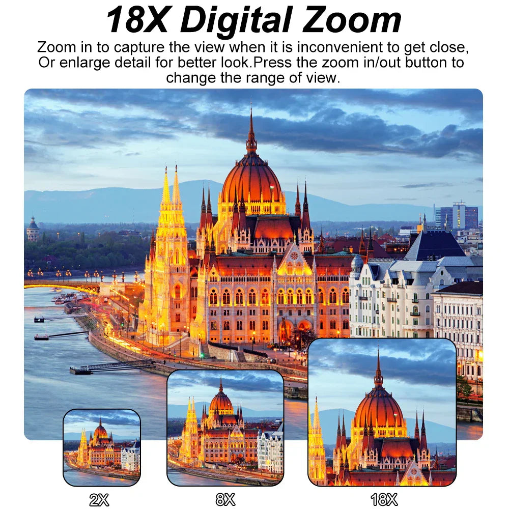 4K Digital Camera Dual Battery 64GB Card Included Black