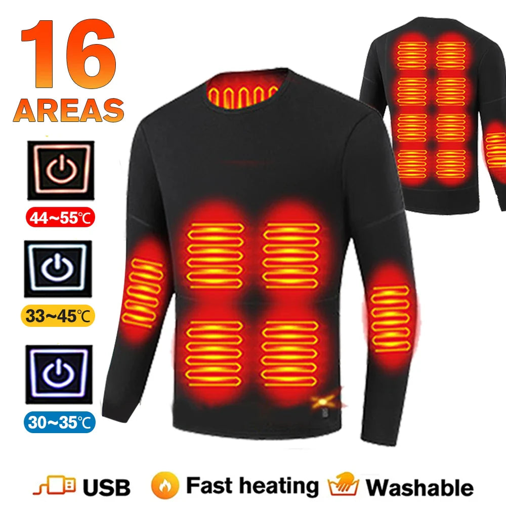 USB Rechargeable Heated Thermal Jacket & Base Layer Set