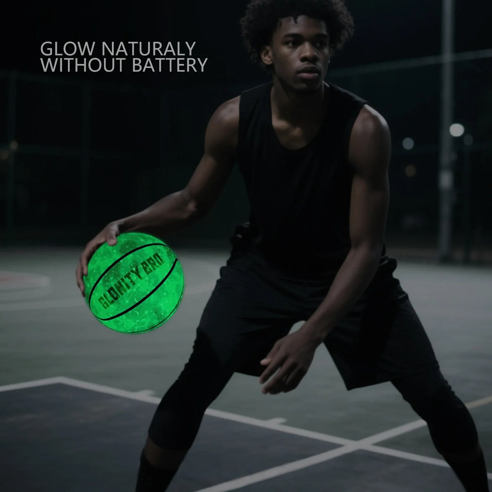 Glow-in-the-Dark Size 7 Basketball – PU Leather Indoor & Outdoor Training Ball