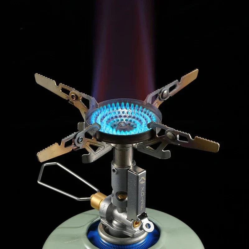 Mini Adjustable Camping Gas Stove Cookout Burner Silver