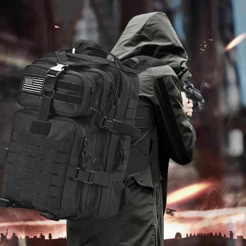 45L Tactical Assault Backpack – Waterproof Outdoor Rucksack Black