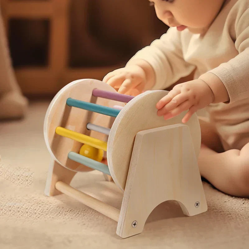 Montessori Wooden Spinning Infant Drum