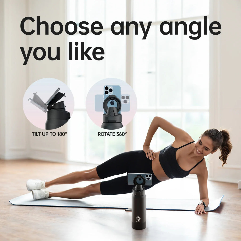 950ml Magnetic Thermos Water Bottle Black