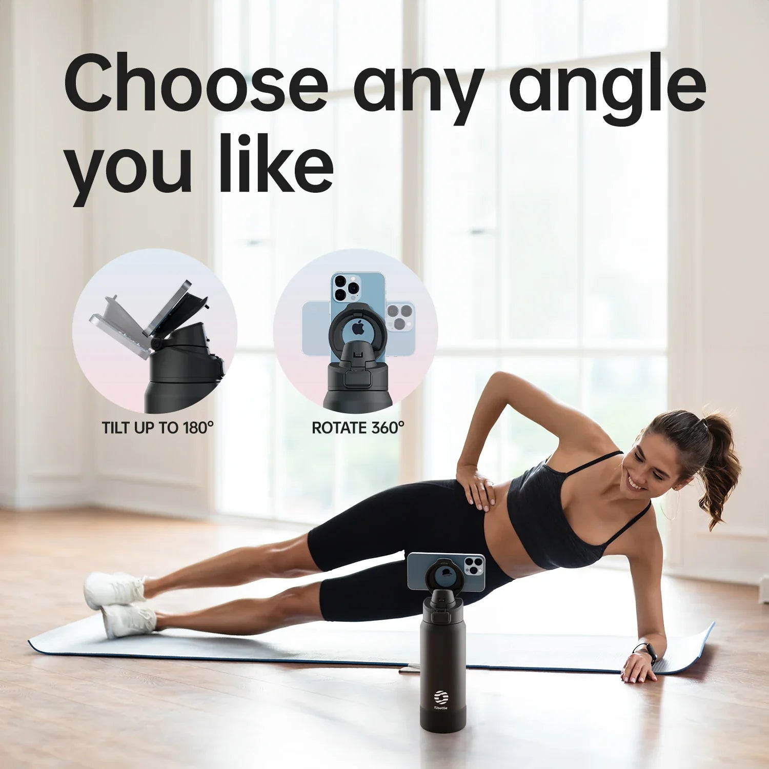 950ml Magnetic Thermos Water Bottle Black