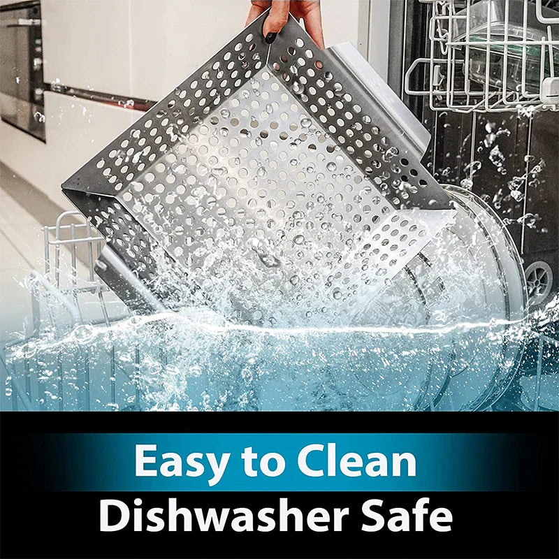 12-Inch Vegetable Grill Basket Silver