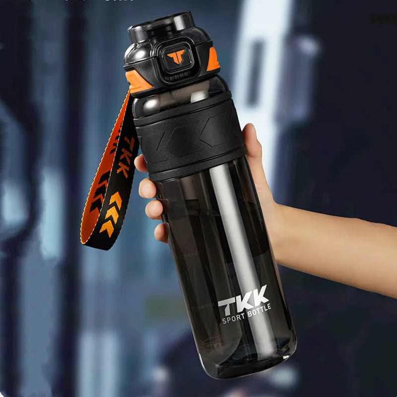 1000ML Tritan Water Bottle with Straw Black