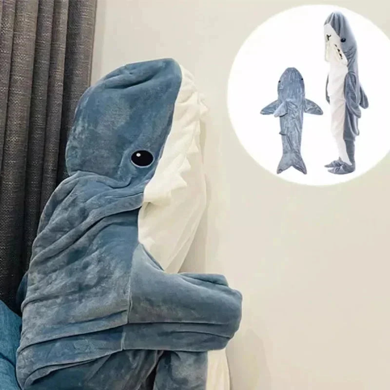 Cartoon Shark Wearable Blanket Hoodie