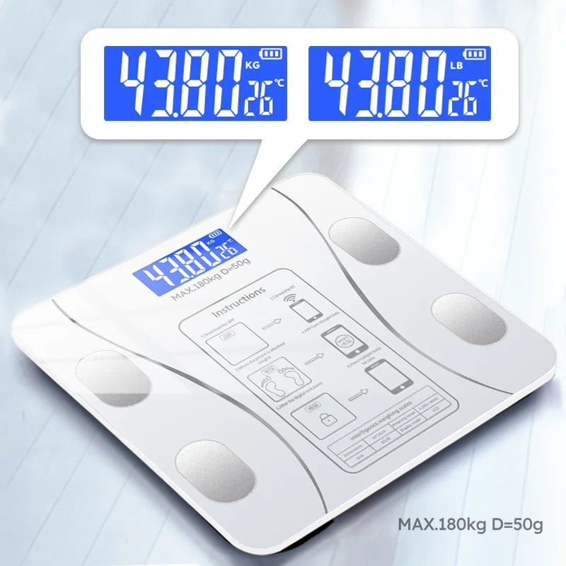 Smart Bluetooth Body Fat Scale White