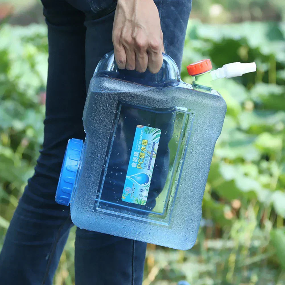 Portable Water Bucket 12L Capacity Driving Pure Water Tank with Faucet Container for Outdoor Camping Cooking Products
