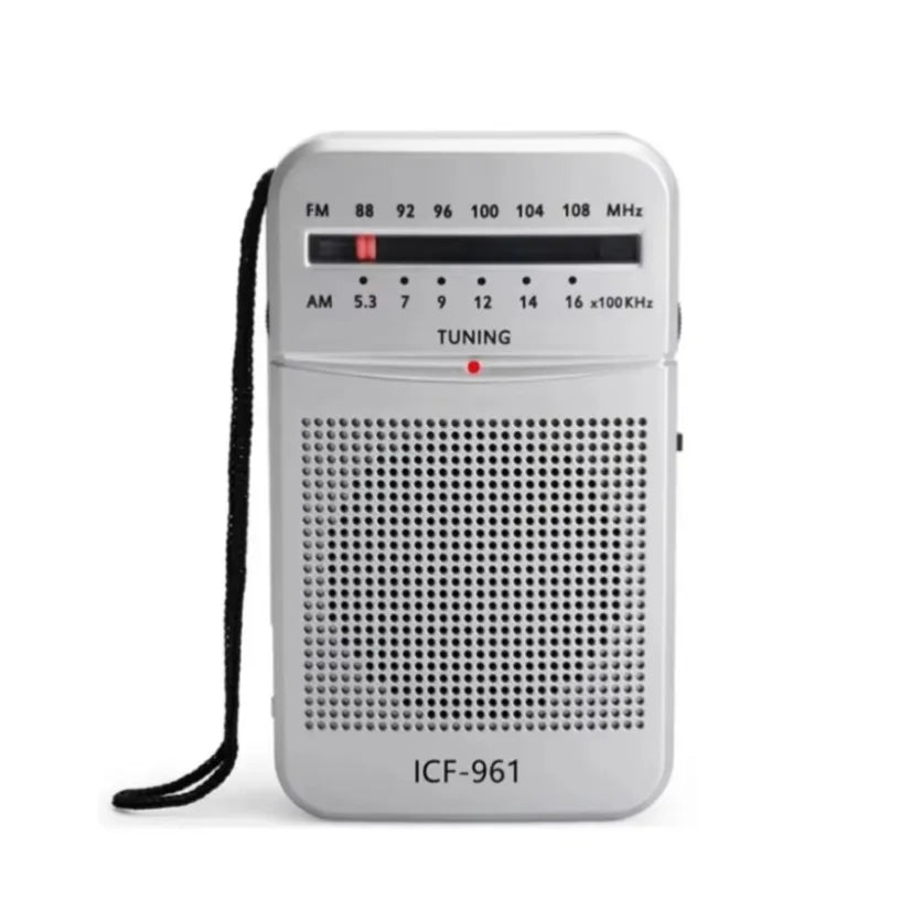 Mini AM/FM Portable Pocket Radio White